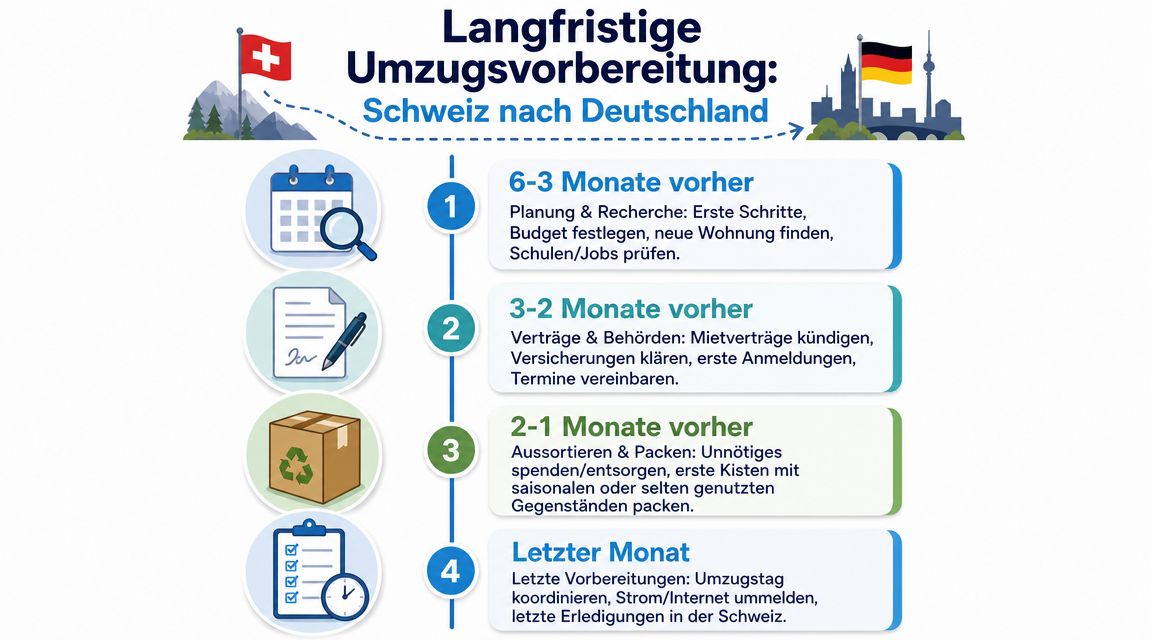 Die langfristige Vorbereitung Monate vor dem Umzug
